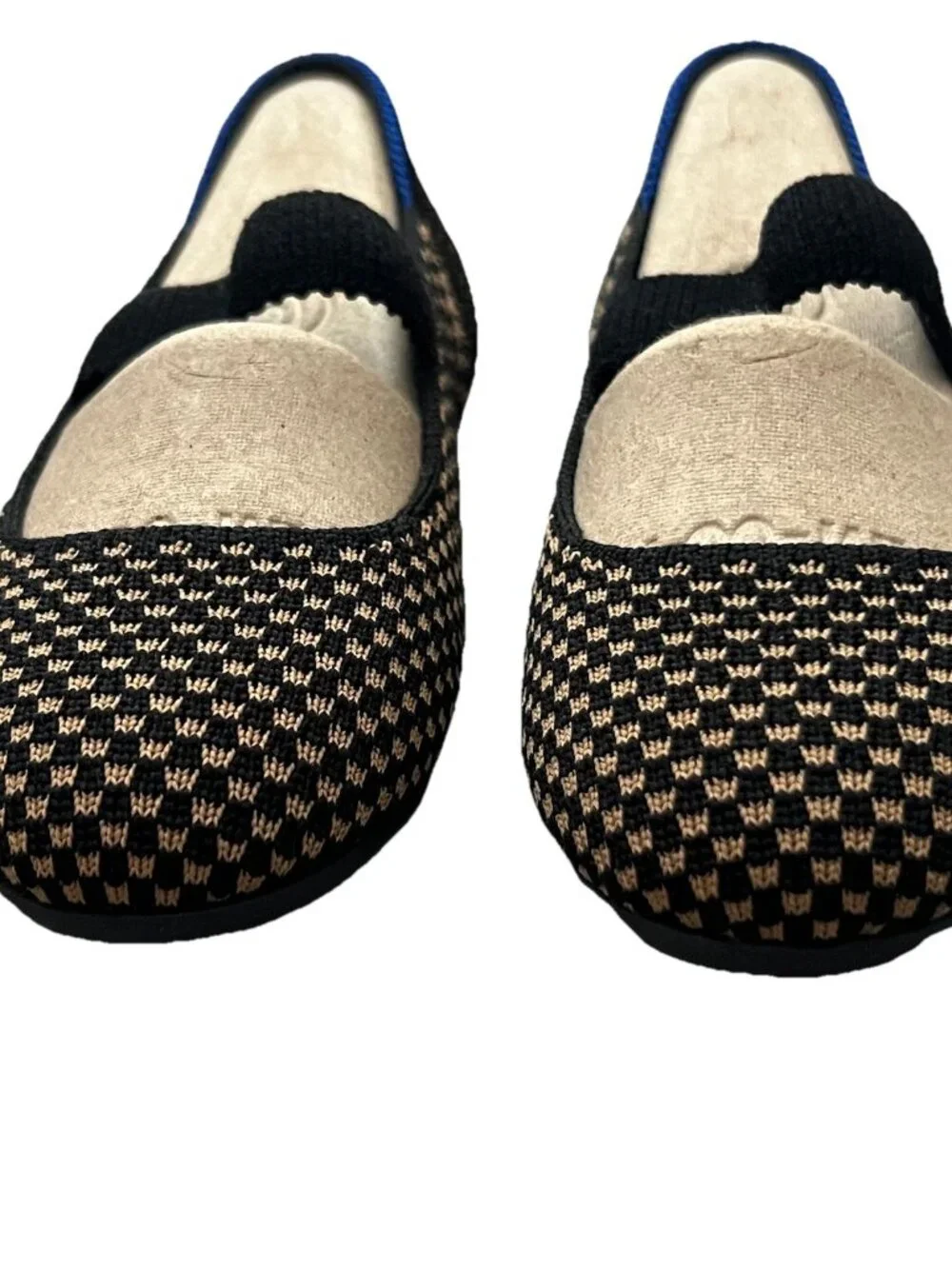 Rothy's Kids Mary Jane Shoes Wren Micro Check Size 11 Black Brown Flats